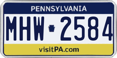 PA license plate MHW2584