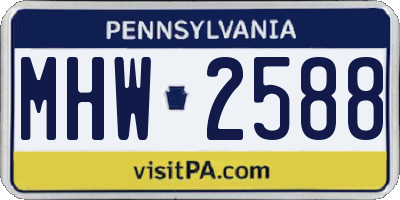 PA license plate MHW2588