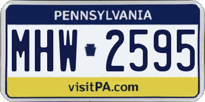 PA license plate MHW2595