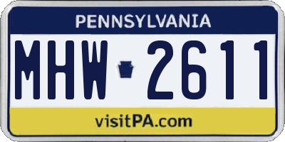 PA license plate MHW2611