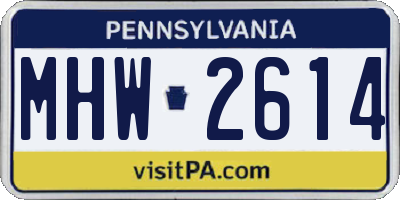 PA license plate MHW2614