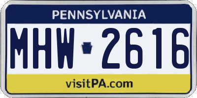 PA license plate MHW2616