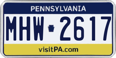 PA license plate MHW2617