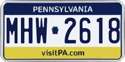 PA license plate MHW2618