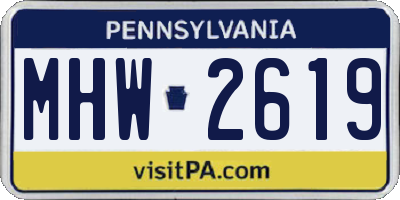 PA license plate MHW2619