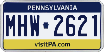 PA license plate MHW2621
