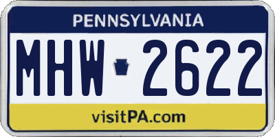 PA license plate MHW2622
