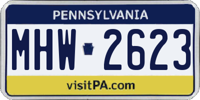 PA license plate MHW2623