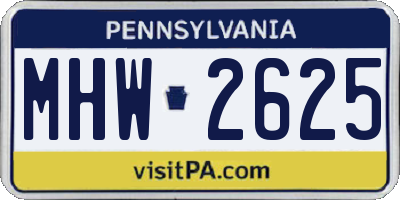 PA license plate MHW2625