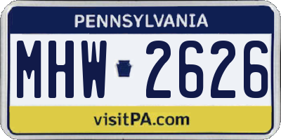 PA license plate MHW2626