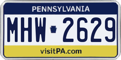 PA license plate MHW2629