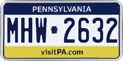 PA license plate MHW2632