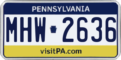 PA license plate MHW2636