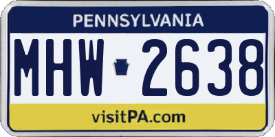 PA license plate MHW2638