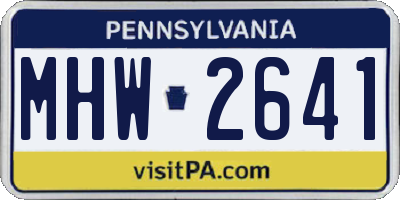 PA license plate MHW2641