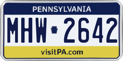 PA license plate MHW2642