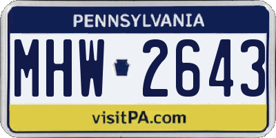 PA license plate MHW2643