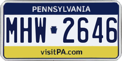 PA license plate MHW2646