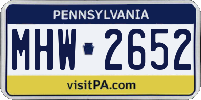PA license plate MHW2652
