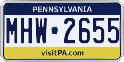 PA license plate MHW2655