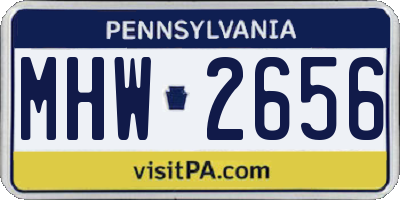 PA license plate MHW2656