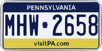 PA license plate MHW2658