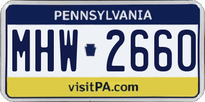 PA license plate MHW2660