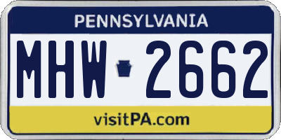 PA license plate MHW2662