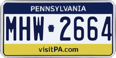 PA license plate MHW2664