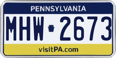 PA license plate MHW2673
