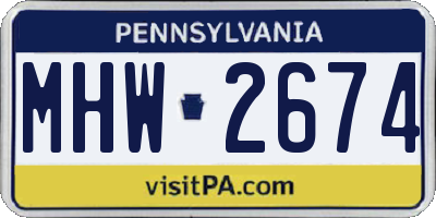 PA license plate MHW2674