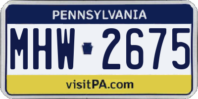 PA license plate MHW2675