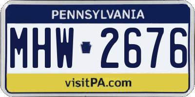 PA license plate MHW2676