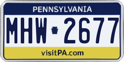PA license plate MHW2677