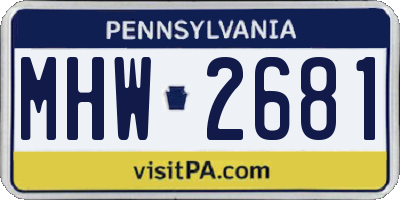 PA license plate MHW2681