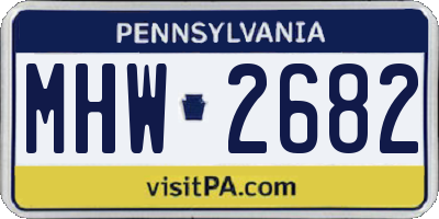 PA license plate MHW2682