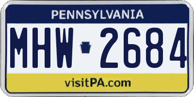PA license plate MHW2684