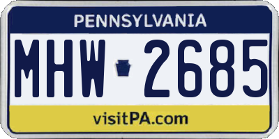 PA license plate MHW2685