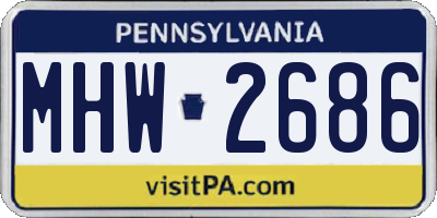 PA license plate MHW2686