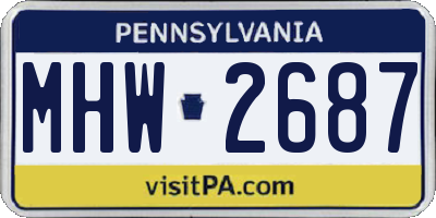 PA license plate MHW2687