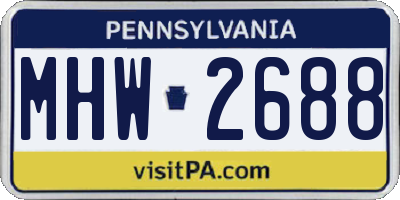 PA license plate MHW2688