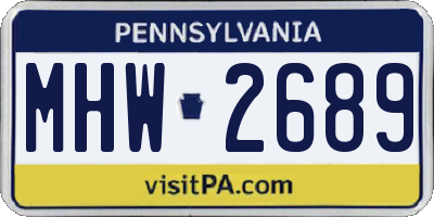 PA license plate MHW2689