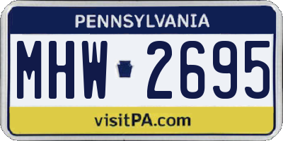 PA license plate MHW2695