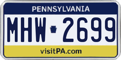 PA license plate MHW2699