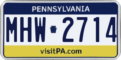 PA license plate MHW2714