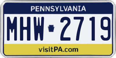 PA license plate MHW2719