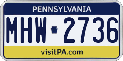 PA license plate MHW2736