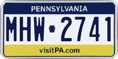 PA license plate MHW2741