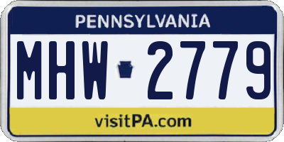 PA license plate MHW2779