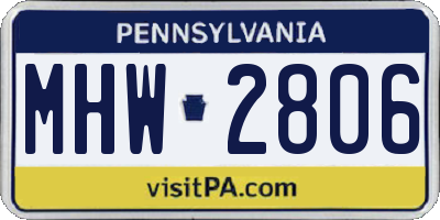 PA license plate MHW2806